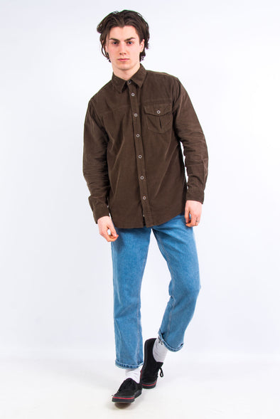 00's Brown Casual Cord Shirt