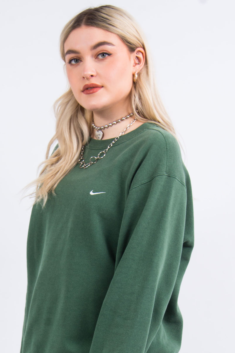 90's Green Nike Swoosh Sweatshirt Made In The USA | THE VINTAGE SCENE – The  Vintage Scene