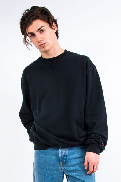 Vintage Champion Plain Black Sweatshirt