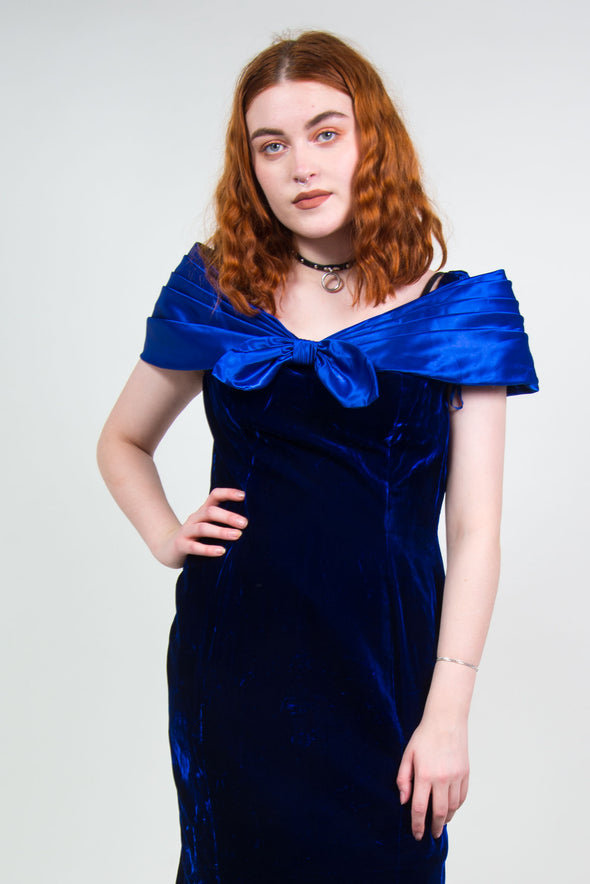 80's Velvet Mini Prom Dress