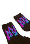 Purple & Black Flame Socks