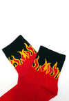 Black & Red Flame Socks