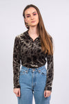 Vintage 90's Leopard Print Velvet Shirt
