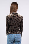 Vintage 90's Leopard Print Velvet Shirt