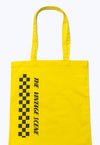 The Vintage Scene Yellow Checker Tote Bag