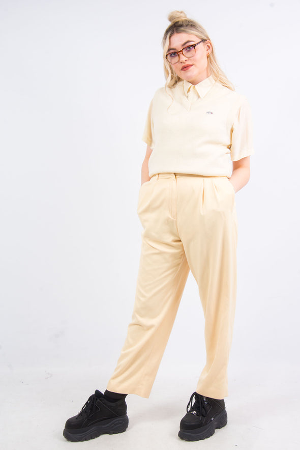 Vintage 90's Pastel Yellow High Waist Trousers