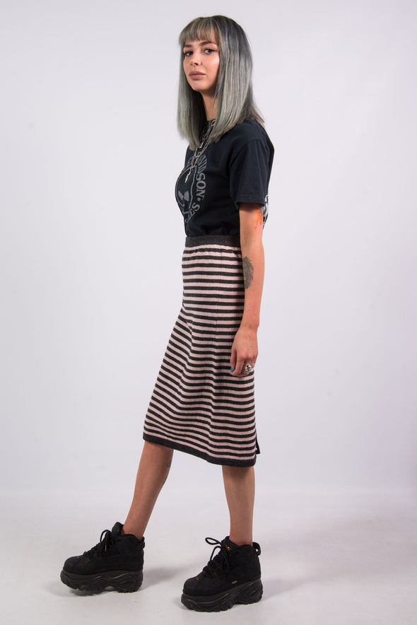 Vintage Y2K Knit Striped Pencil Skirt