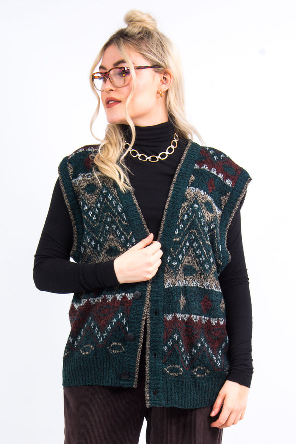 Vintage 90's Grandad Knit Sweater Vest