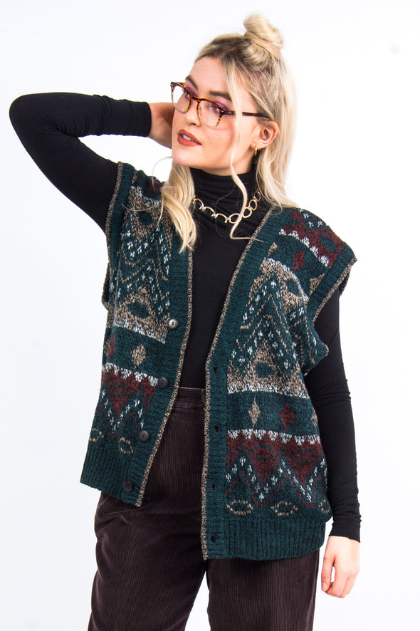 Vintage 90's Grandad Knit Sweater Vest