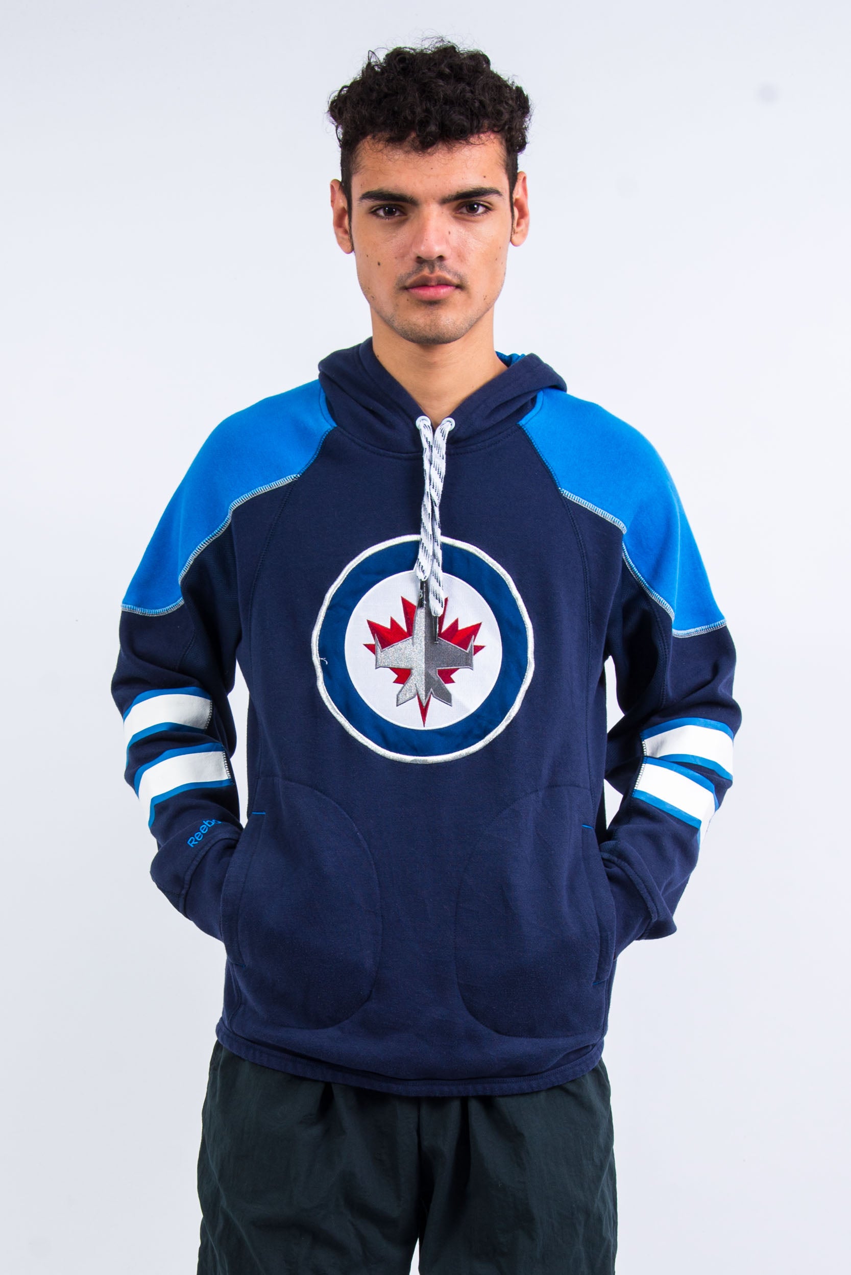 Winnipeg Jets Reebok Throwback Vintage Hooded Sweatshirt