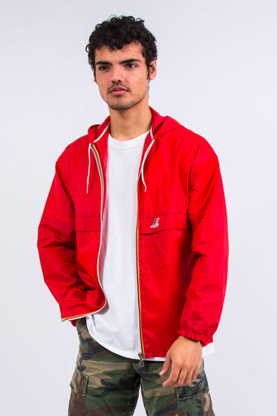 Vintage Red K-Way Waterproof Jacket