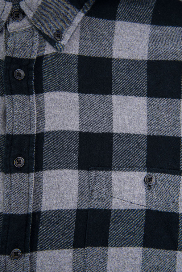 Vintage Grey Buffalo Check Flannel Shirt