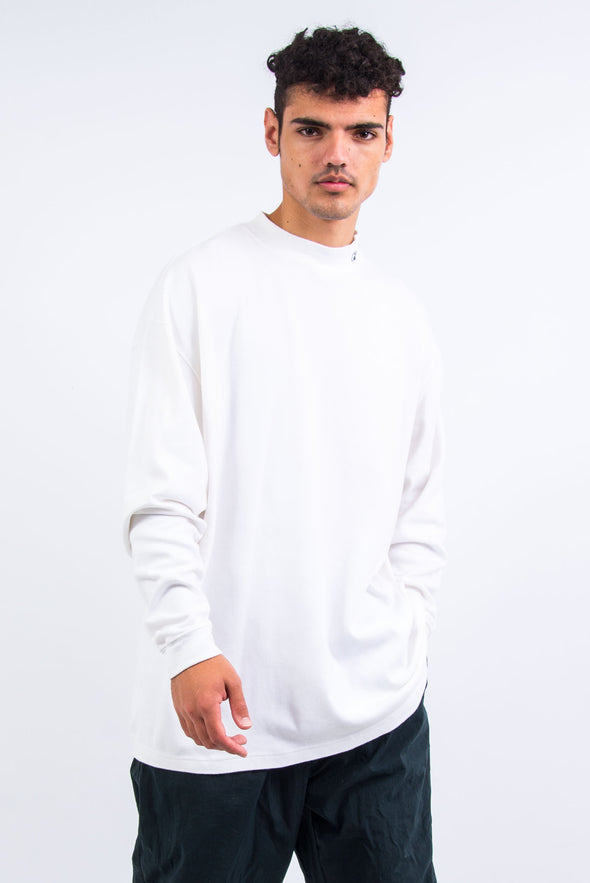 White Reebok High Neck Sweatshirt