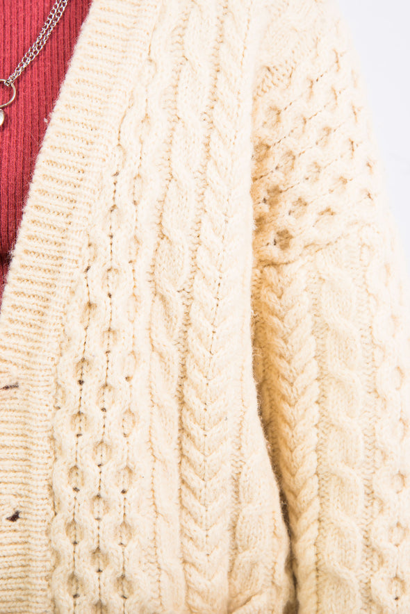 Vintage Oversized Wool Grandad Knit Cardigan