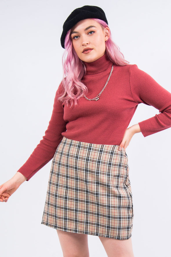 Vintage Style Nova Check Mini Skirt