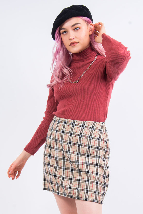 Vintage Style Nova Check Mini Skirt