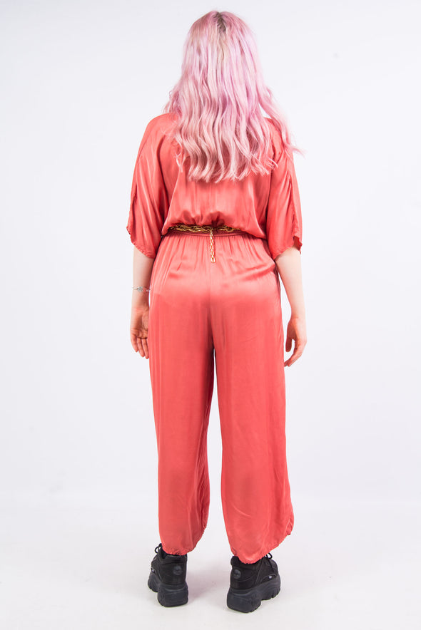 Vintage 70's Peach Silk Jumpsuit