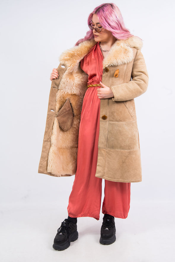 Vintage 70's Sheepskin Suede Coat