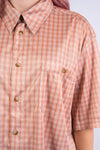 Vintage 90's Orange Check Oversize Shirt