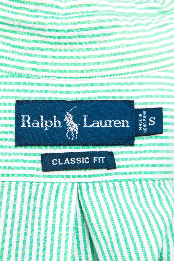 Ralph Lauren Green Striped Seersucker Shirt