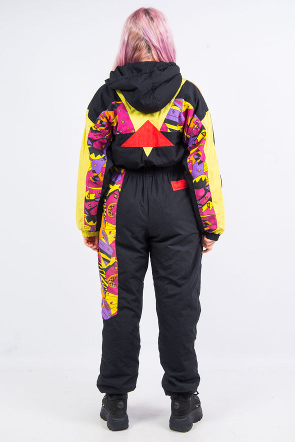 Vintage 90's Abstract Print Ski Suit