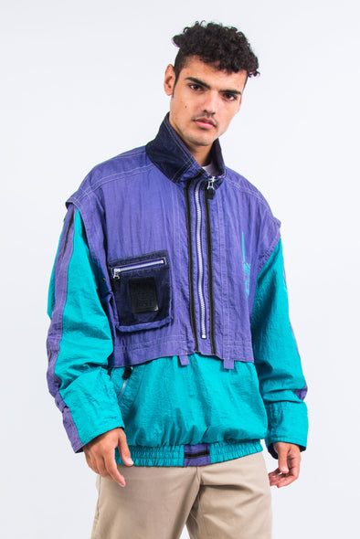 90's Colour Block Windbreaker Jacket