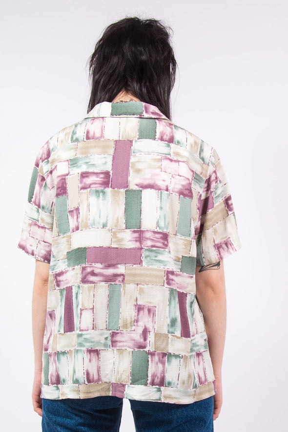 Vintage 90's Abstract Patterned Mom Shirt