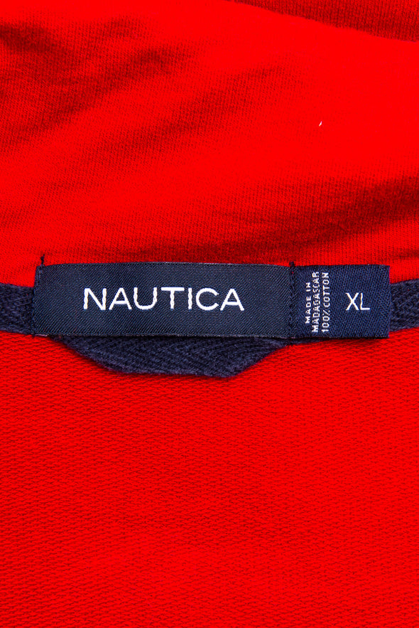 Red Nautica 1/4 Zip Sweatshirt
