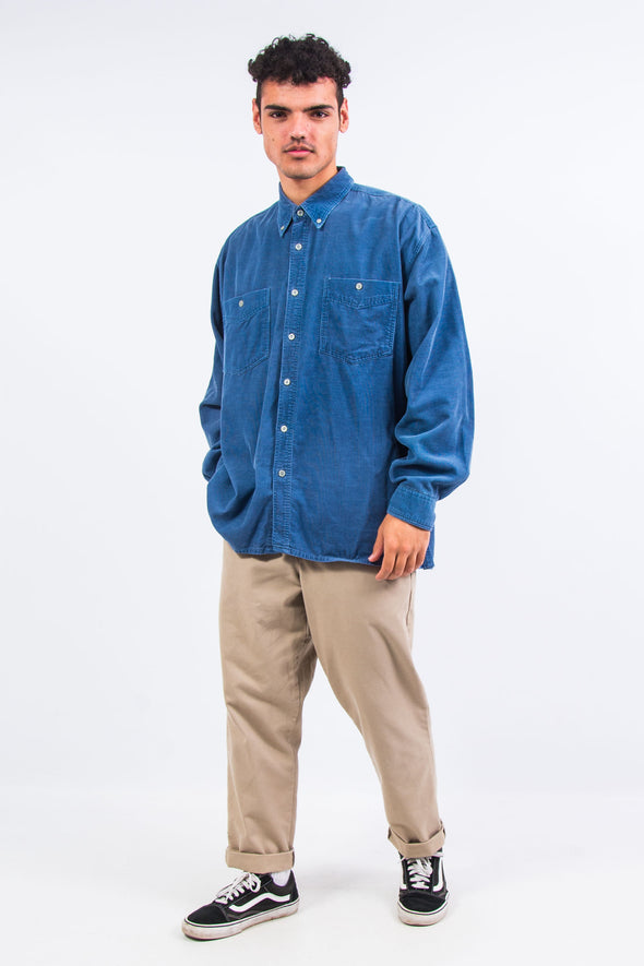 90's Vintage Blue Cord Shirt