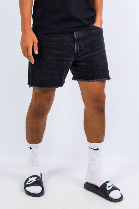 Vintage Levi's Black Denim Cut Off Shorts W36"