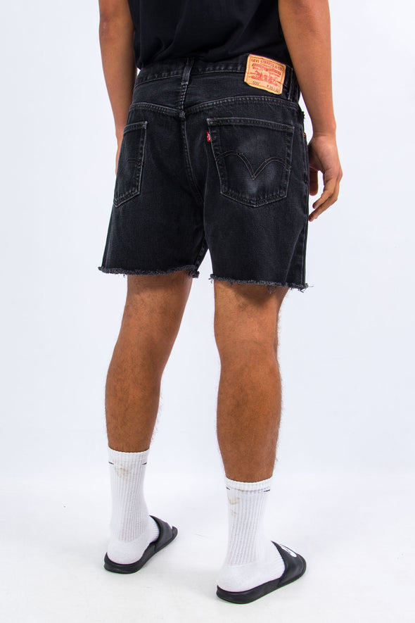 Vintage Levi's Black Denim Cut Off Shorts W36"
