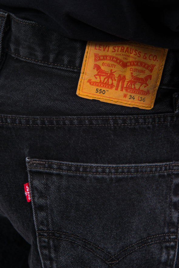 Vintage Levi's 550 black denim cut off shorts