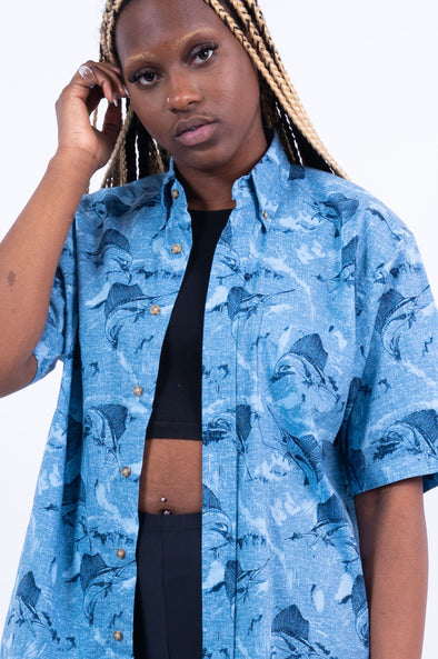 Vintage 90's Fish Print Shirt