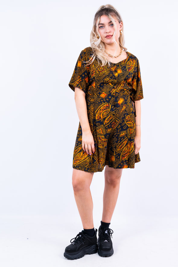 Vintage 90's Abstract Print Playsuit