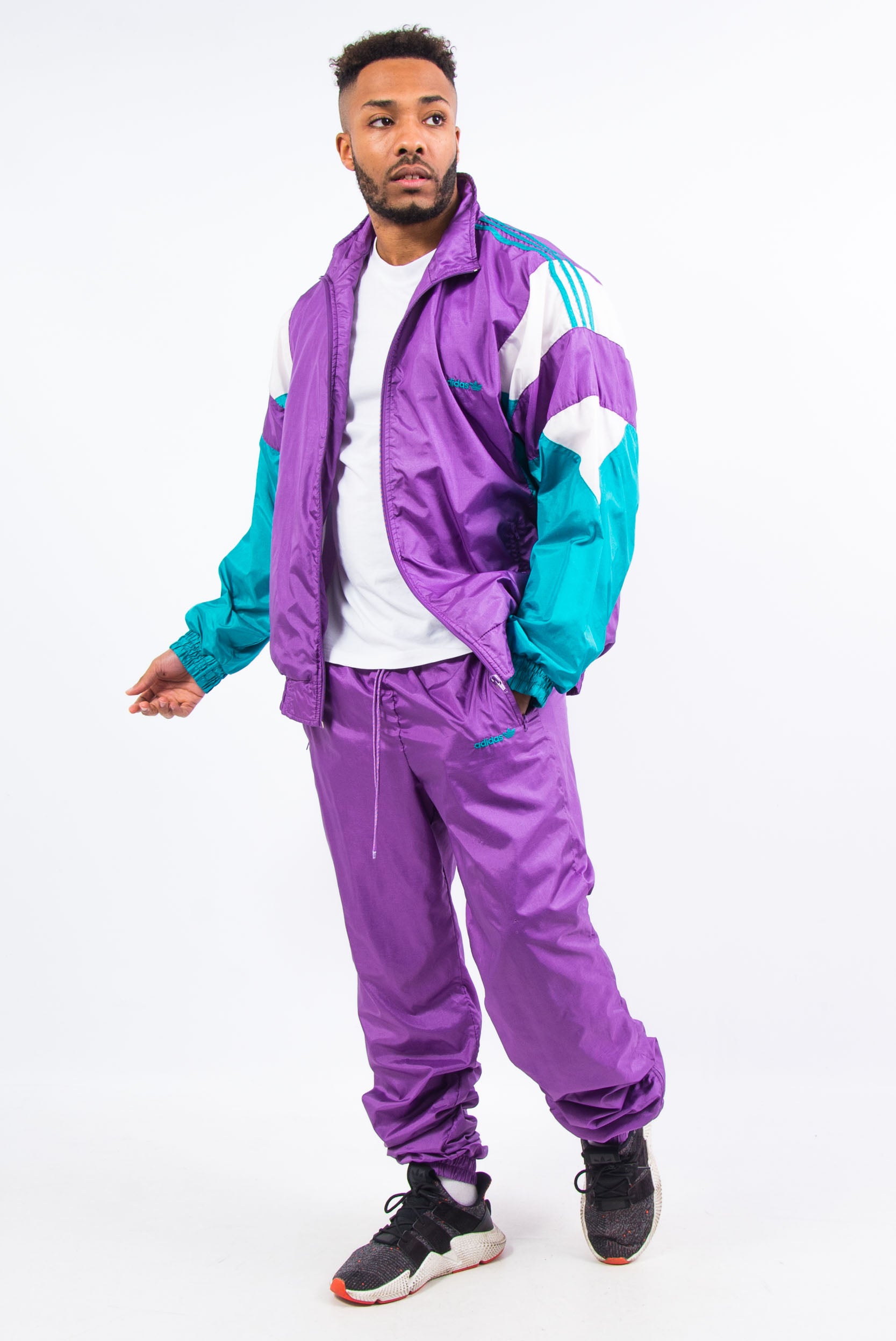 Adidas Mens Shell Tracksuit Adidas Originals Vintage Tracksuit HOT MILK 90's Style Vintage