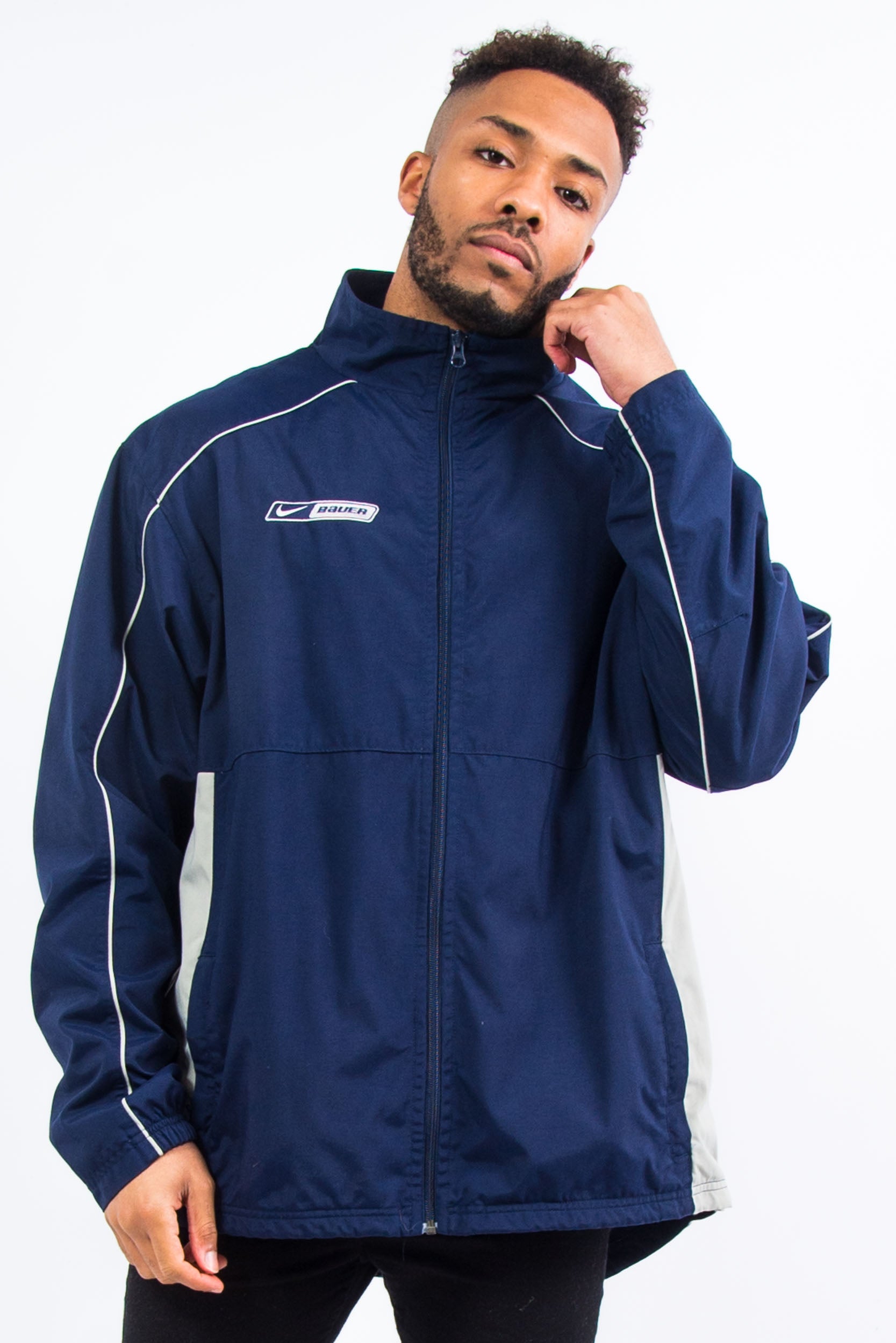 NIKE×BAUER Nylon jacket 00's Vintage Nike Bauer Nylon Jacket – The Vintage Scene