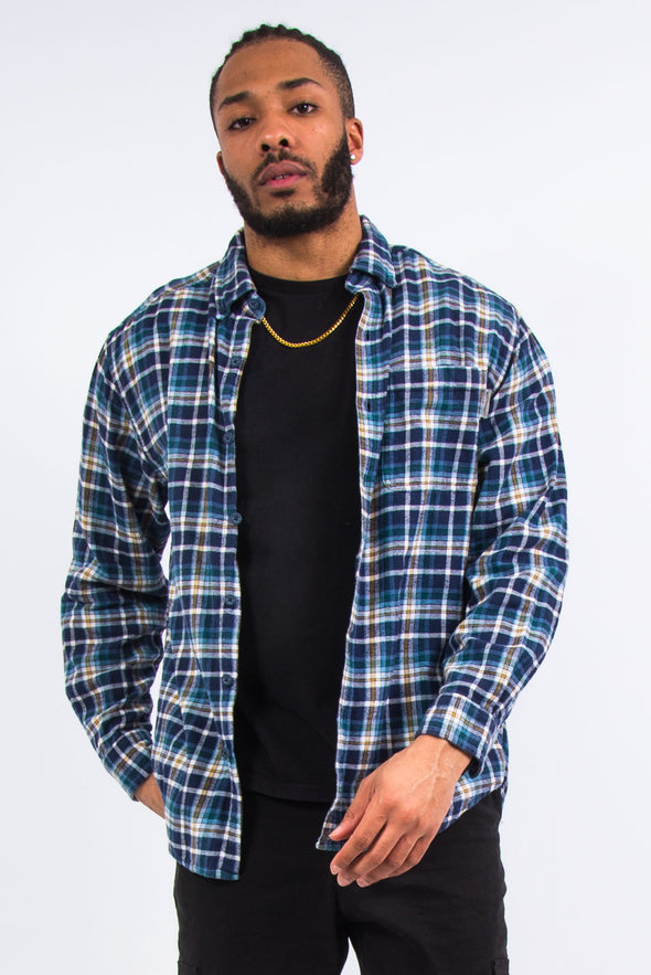 Vintage Blue Check Flannel Shirt