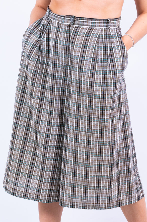 Vintage 90's Check 3/4 Shorts Culottes