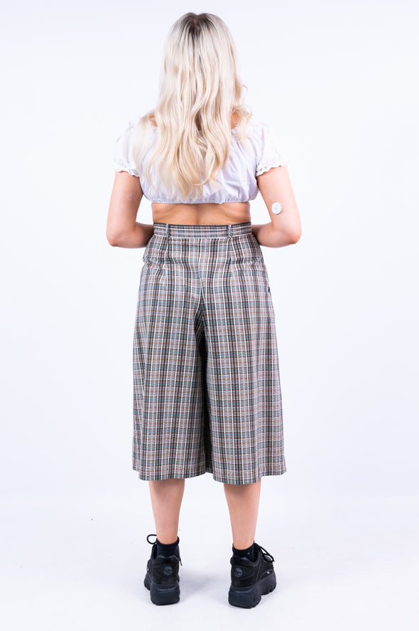 Vintage 90's Check 3/4 Shorts Culottes
