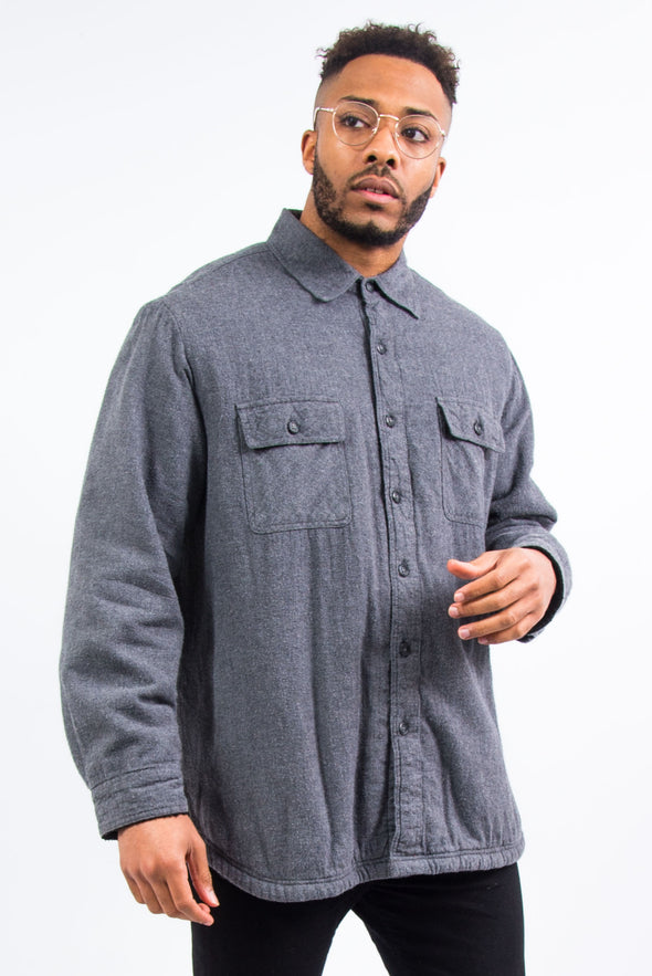 Grey Fleece Lined Flannel Shirt