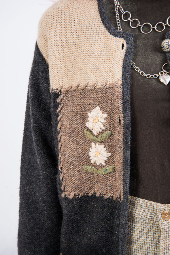 Vintage 90's Floral Knit Cardigan