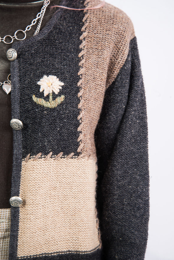 Vintage 90's Floral Knit Cardigan