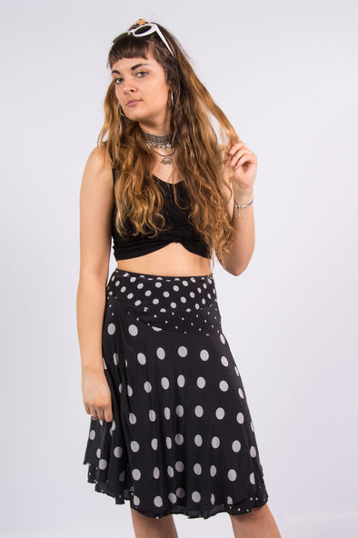 Vintage 90's Polka Dot Pattern Midi Skirt