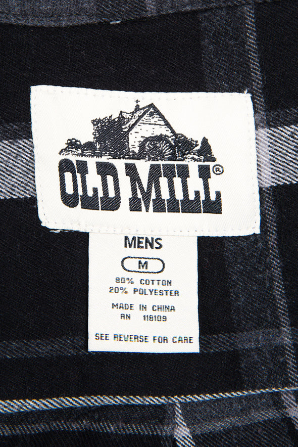 Vintage Grey Check Thick Flannel Shirt