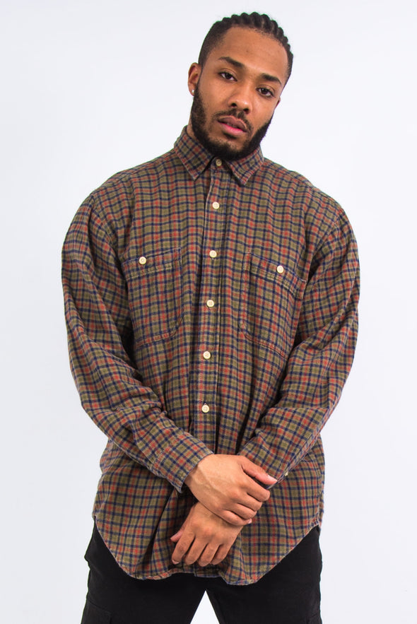 90's Vintage Check Flannel Shirt