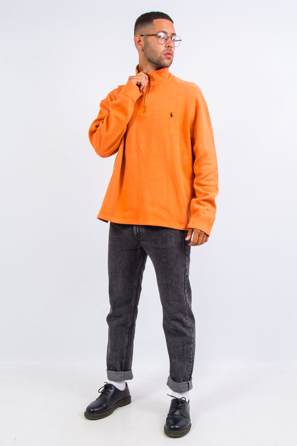 Ralph Lauren Orange 1/4 Zip Sweatshirt