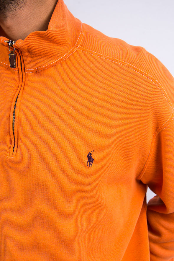Ralph Lauren Orange 1/4 Zip Sweatshirt