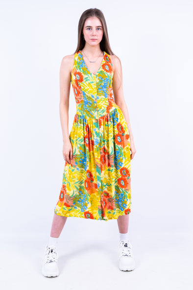 Vintage 90's Floral Midi Dress