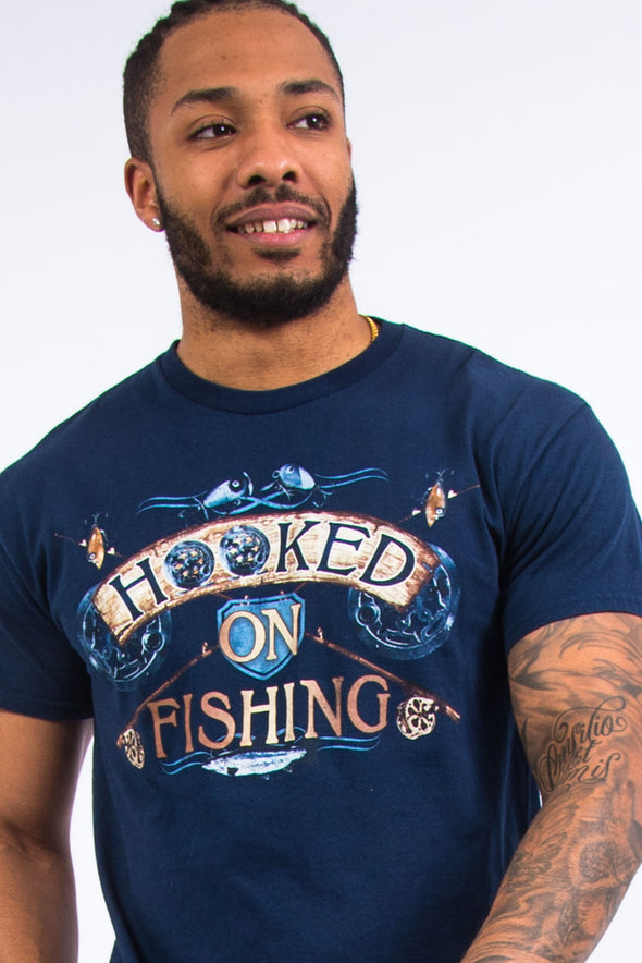 Vintage "Hooked on Fishing" Graphic T-Shirt