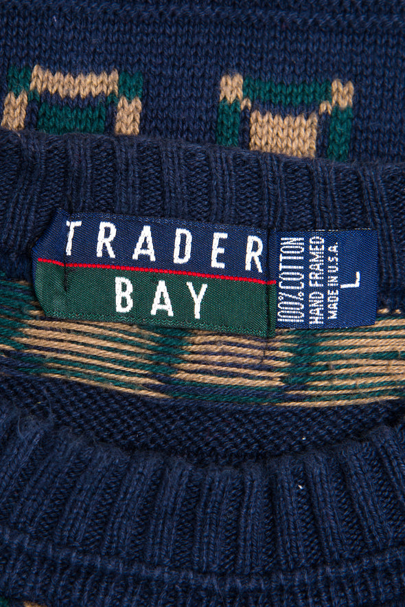 90's Vintage Patterned Knit Jumper